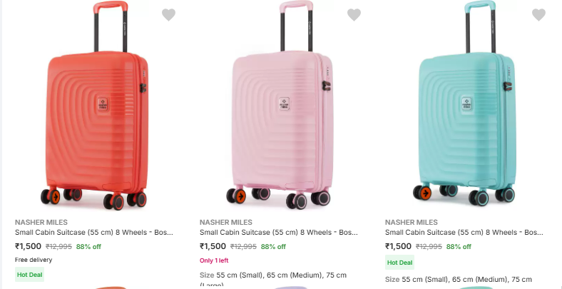 Image of Nasher Miles Brand Suitcases @ Flat 88% Discount 