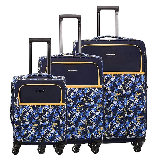 Image of Nasher Miles Bristol Expander Soft-Sided Polyester Printed Luggage Bag Luggage Set of 3 