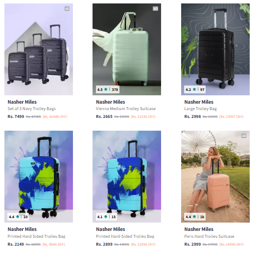 Image of Nasher Miles Luggage Bags with a Minimum 80% Discount