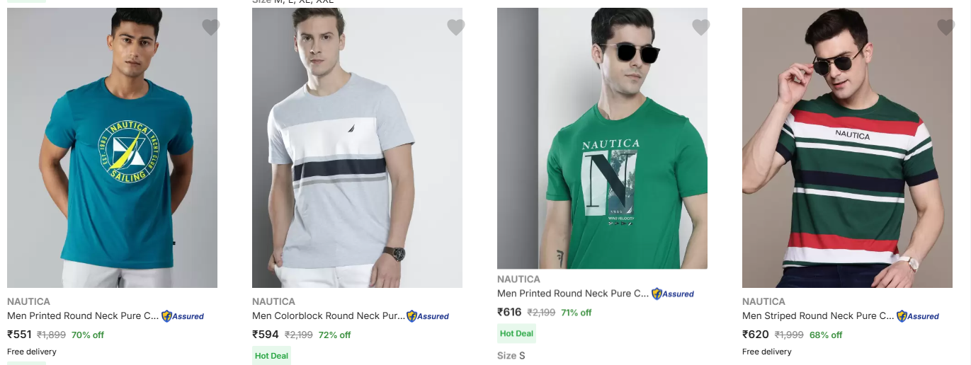 Image of Nautica Men's T-shirts upto 72% Discount