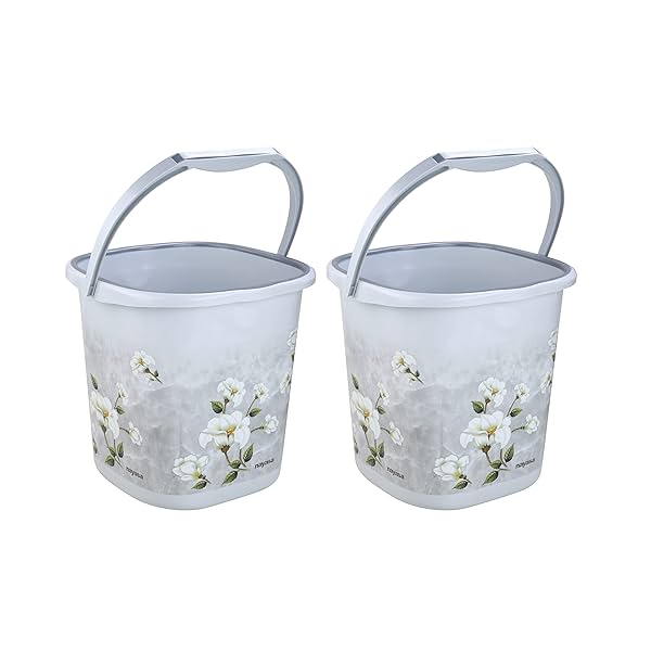 Image of Nayasa Sqr Ring Marble Bathroom Set Bucket 25 Ltrs 2 Pcs 