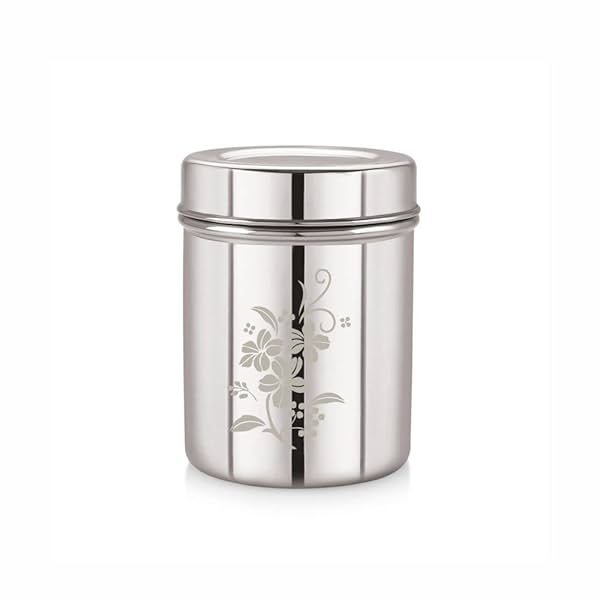 Image of Neelam Stainless Steel 10 (22g) Lazer Etching Deep Dabba, 1000 ml, Silver