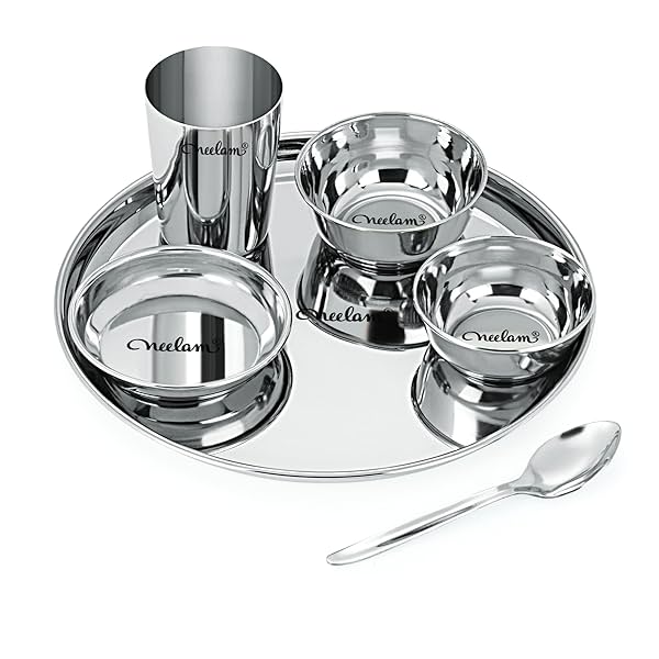 Image of Neelam Stainless Steel 22 Gauge, 12 Pieces Dinner Set.