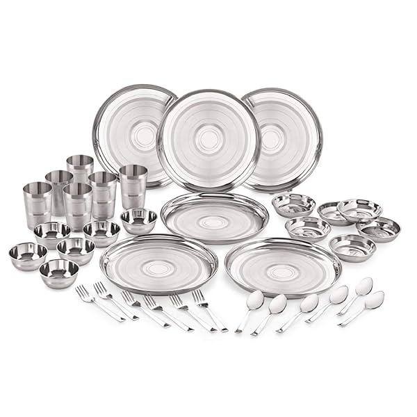 Image of Neelam Stainless Steel Dinner Set (Set of 36 Pcs Diamond)