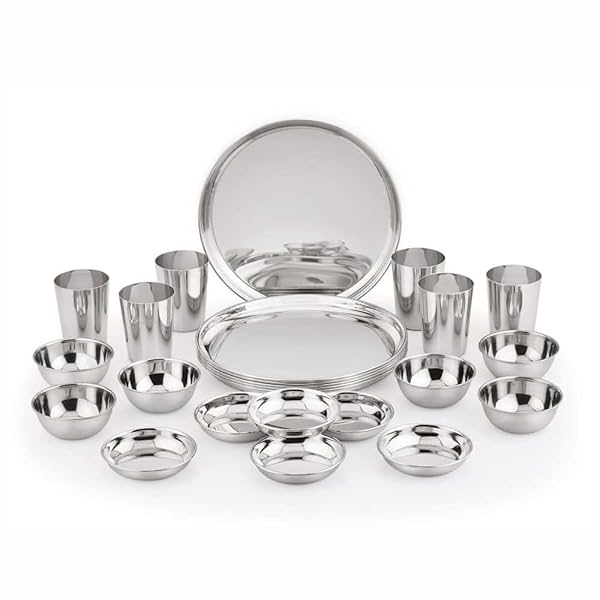 Image of Neelam Stainless Steel Premium Dinner Set Combo (Set of 24 Pcs)