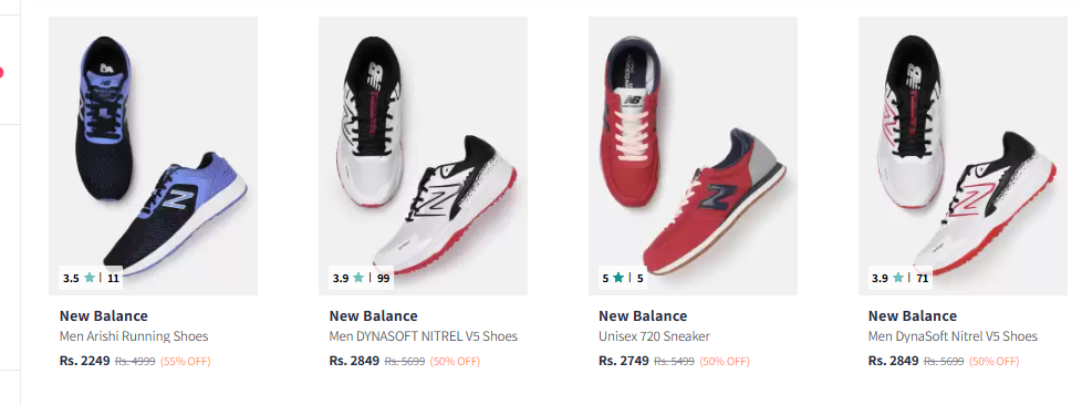 Image of New Balance Men & Women Fashion Shoes Minimum 50% Discount 