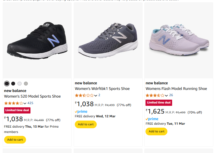 Image of New balance Brand Women's Shoes @ Up to 77% Discount