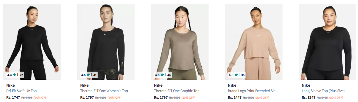 Image of Nike Dri-FIT Swift UV Women's Crew-Neck Top up to 50% Discount @ #Myntra 