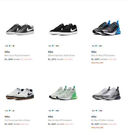 Image of Nike Shoes Flat 50% Discount