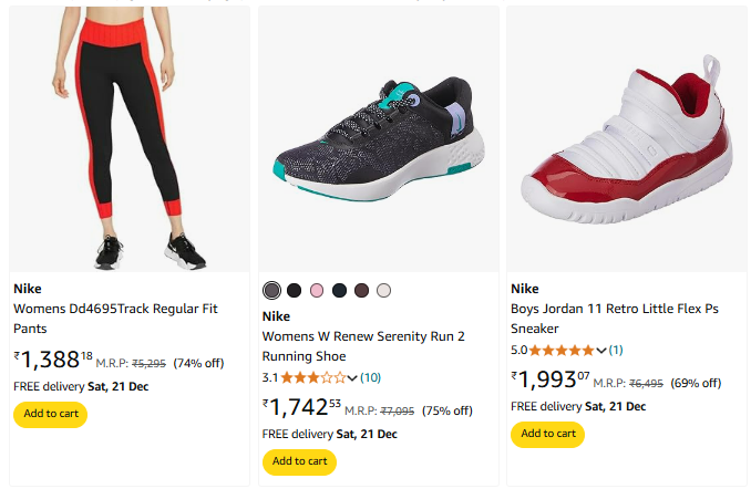 Image of Nike Women's Shoes upto 75% Discount