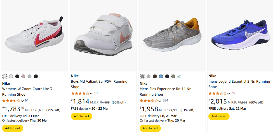 Image of Nike Women's shoes Minimum 60% Discount 