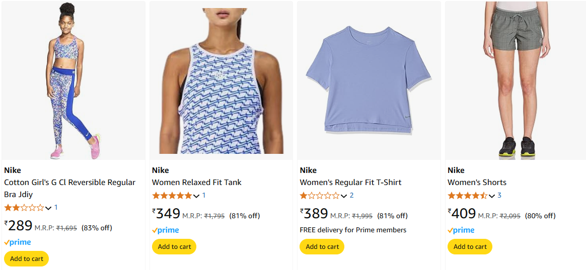 Image of Nike women's Fashion Minimum 80% Discount