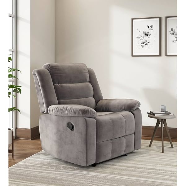 Image of Nilkamal Sierra Velvet Fabric Manual Recliner Sofa