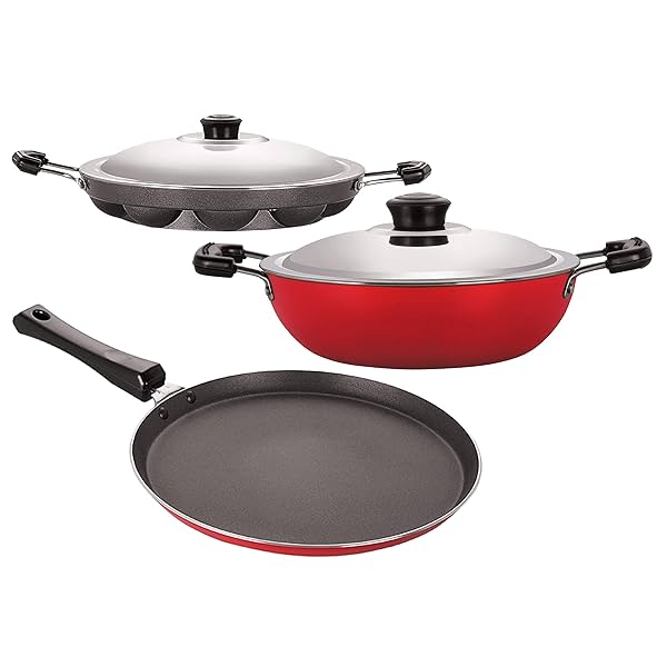 Image of Nirlon Aluminum Kitchen Cookware Pots and Pans Set 3