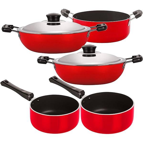 Image of Nirlon Non-Stick 5 Piece Rust Free Gas Compatible Kitchenware Combo