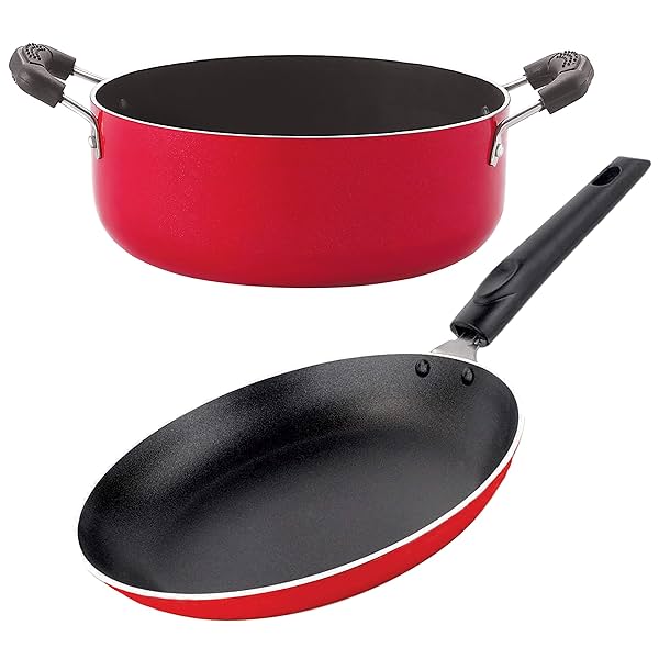 Image of Nirlon Non-Stick Aluminium Casserole and Tapper Pan Set, 2 Piece