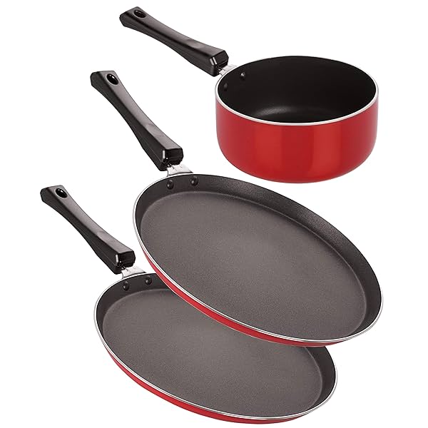 Image of Nirlon Non-Stick Cookware, 3 piece set.