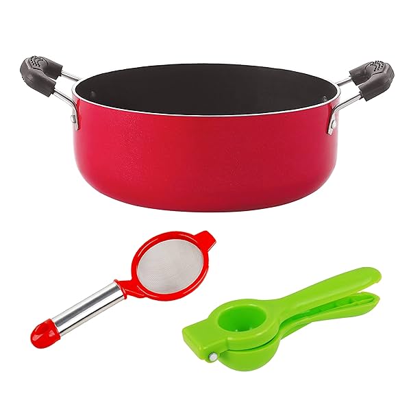 Image of Nirlon Non-Stick Gas Comaptible Odor Free 3 Piece Kitchenware Combo