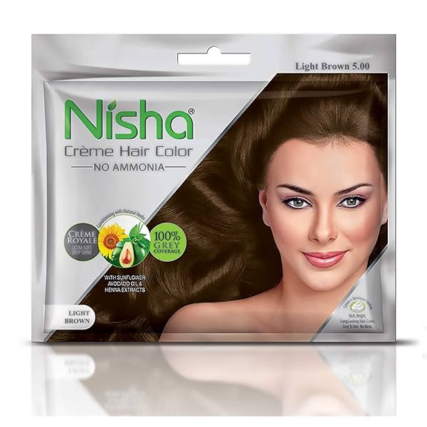 Image of Nisha Cream Hair Color Light Brown (100gms * Pack of 1)