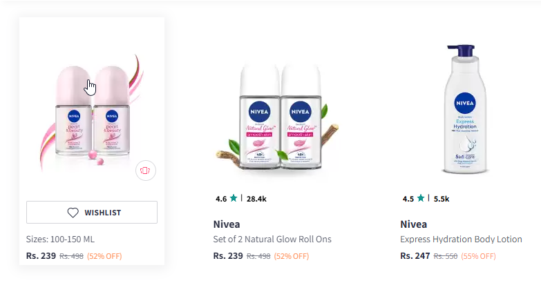 Image of Nivea Beauty Prodect Starting Price @ ₹239