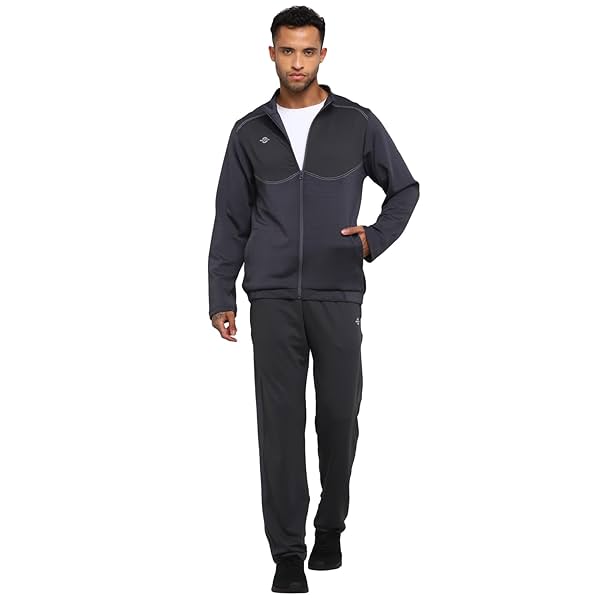Image of Nivia Bar Melange/Brick Knit Tracksuit/Size - Small (Grey)