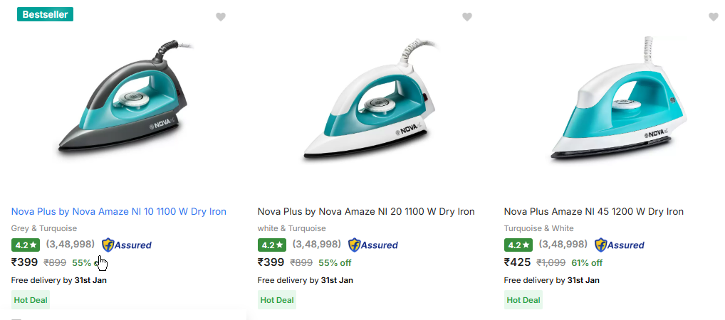 Image of Nova Plus Iron Starts Price Starts Price @ ₹399