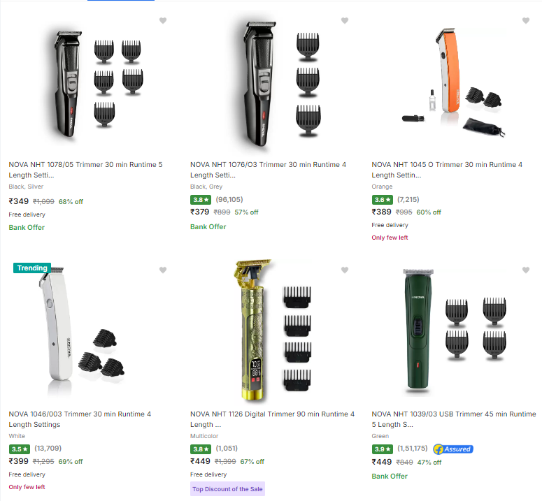 Image of Nova Trimmers Starting At ₹349