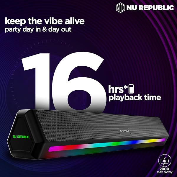 Image of Nu Republic Party Box 240 Bluetooth Soundbar