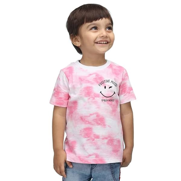 Image of Nusyl Infants Positive Mood Printed Tie & Dye Tshirt -NUITDTSH0219