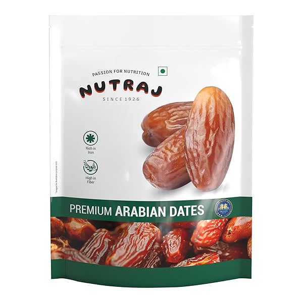 Image of Nutraj UAE Arabian Dates 1kg (500g X 2) Pouch|Khajur|Dry Fruits and Nuts|Grocery