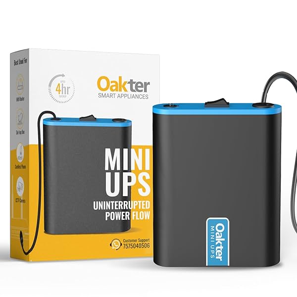 Image of Oakter Mini UPS for 12V WiFi Router Broadband Modem | Backup Upto 4 Hours | 