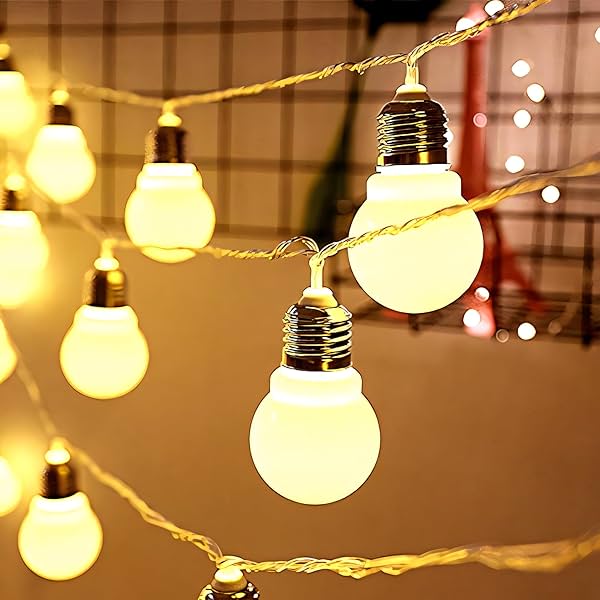 Image of One94Store Frosted Bulb Led String Light 16 Led 3 Meter Warm White Fairy String Light for Decoration Light Plug