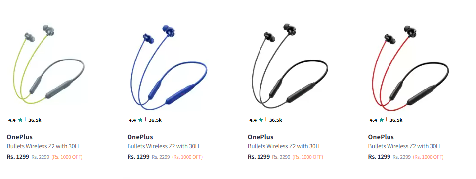 Image of OnePlus Earbuds & Neckbands Starting @ ₹1299