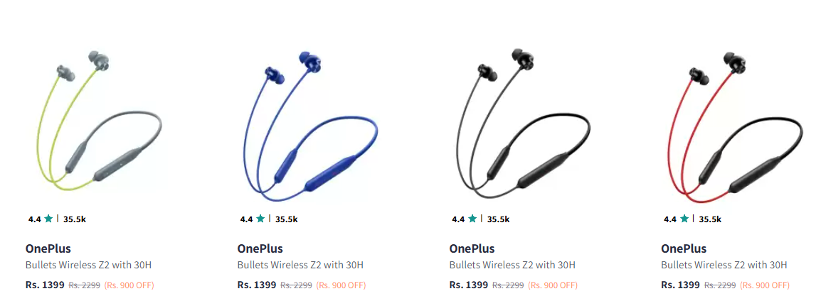 Image of OnePlus Wireless Neckband & Earbuds Starting at ₹1399 + Extra 10% Discount with Coupon 