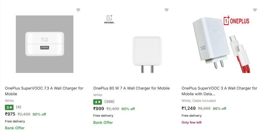 Image of Oneplus Wall Chargers starting at just ₹975