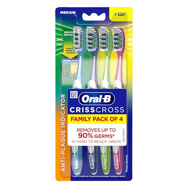 Image of Oral-B Criss Cross Toothbrush (Family Pack of 4)