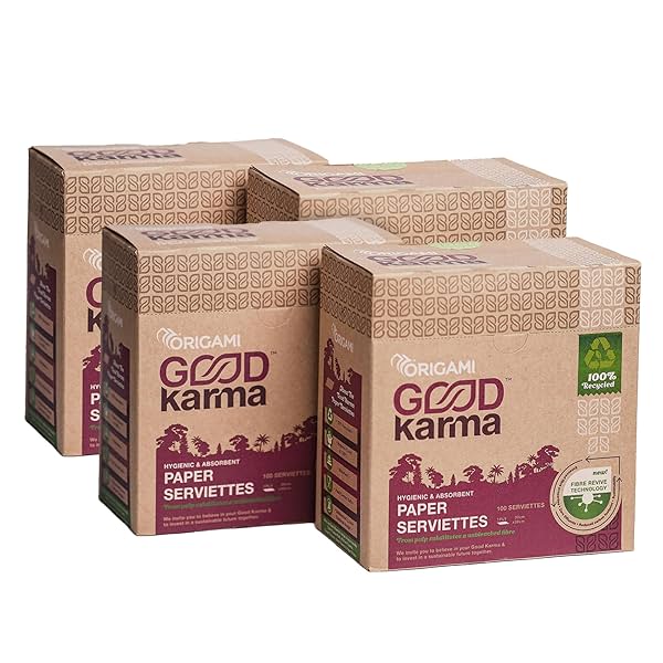 Image of Origami Good Karma 1 Ply Tissue Paper Napkins - Pack of 4 