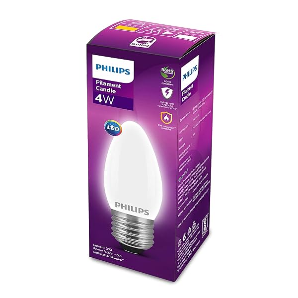 Image of PHILIPS 4-watt Filament Candle LED Bulb