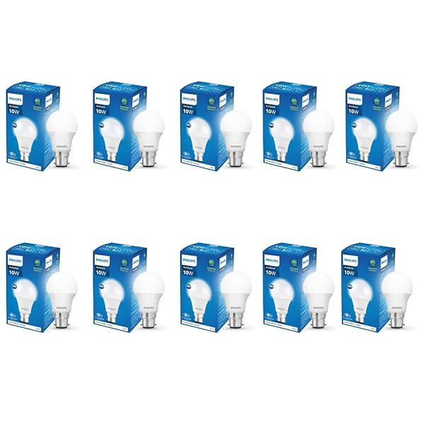 Image of PHILIPS Ace Saver 10W B22 LED Bulb,900lm, Cool Day Light, Pack of 10