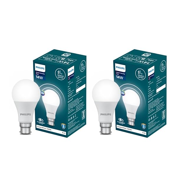 Image of PHILIPS Motion Sensor 14W B22 LED Bulb Pack of 2