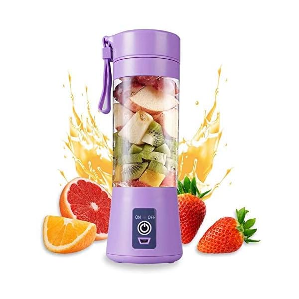 Image of PIPALIYA Portable Electric USB Juice Maker Juicer Blender Bottle,Grinder Mixer,6 Blades Rechargeable Bottle (Multi Color