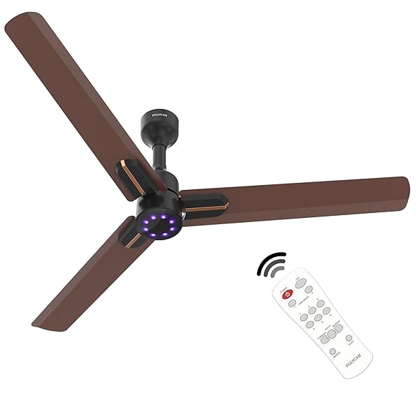 Image of POLYCAB Wizzy 1200mm 5-Star BLDC, Remote Ceiling fan 