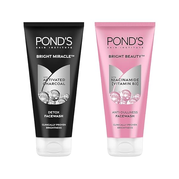 Image of POND'S Bright Beauty Anti-Dullness Facewash with Vitamin B3, 200gm + Ponds Bright Miracle Detox Facewash