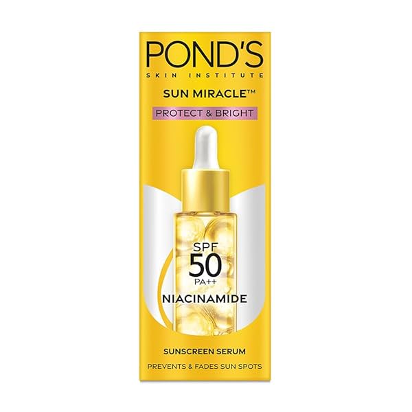 Image of POND'S Sun Miracle SPF 50 PA++ Sunscreen Serum - Protect & Bright, With 1.25% Niacinamide