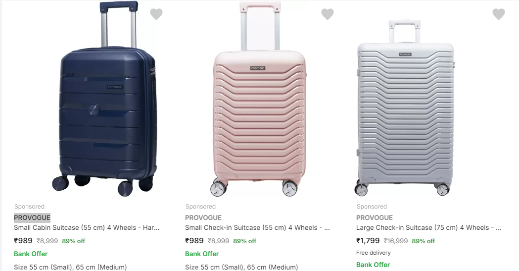 Image of PROVOGUE Branded Suitcases Up to 89% Discount