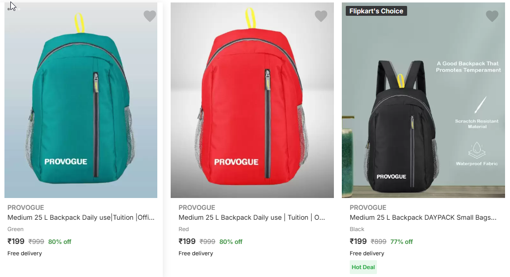 Image of PROVOGUE Medium 25 L Backpack Starting @ ₹199