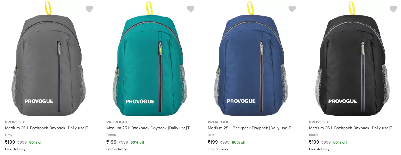 Image of PROVOGUE Medium 25 L Backpack Starting @ ₹199