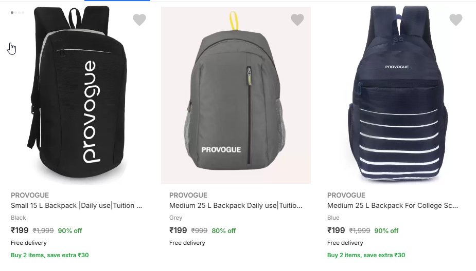 Image of PROVOGUE Small 15 L Backpack Starting At @₹199