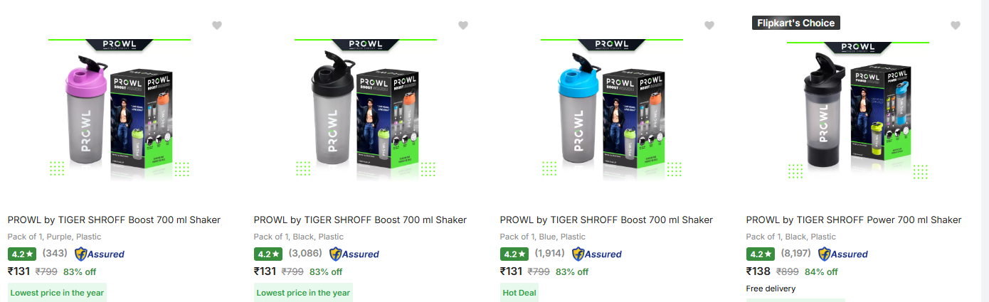 Image of PROWL by TIGER SHROFF Boost 700 ml Shaker at 81% Discount 