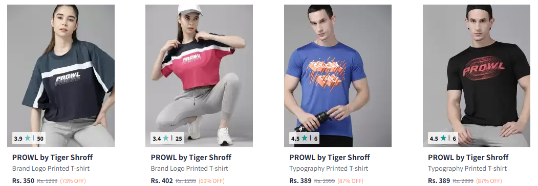 Image of PROWL by Tiger Shroff Women T-shirt up to 87% Discount 